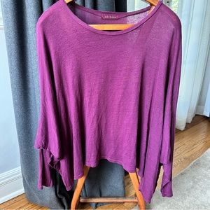 cut loose oversized top magenta dolman sleeves one size fits all